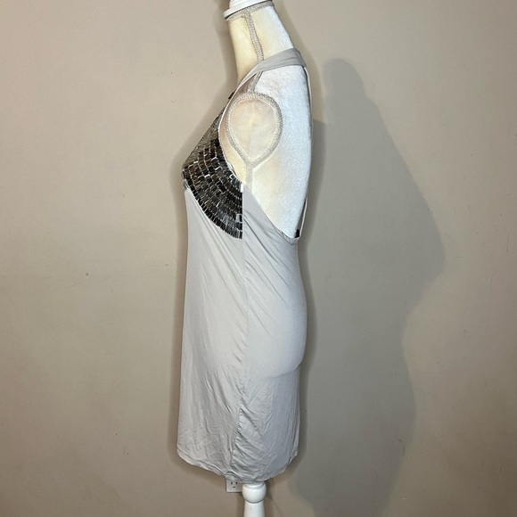 ⭐️Bebe Gray Halter Dress with Silver Accents - Picture 5 of 9